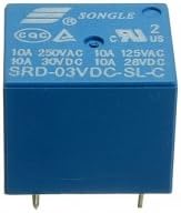 2Pcs SONGLE Mini 3V DC Power Relay SRD-3VDC-SL-C PCB Type Motif