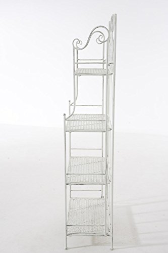 CLP Metall-Standregal ANIKA, Landhaus-Stil, 4 Böden, ca. 150 x 60 x 30 cm antik-weiß - 3