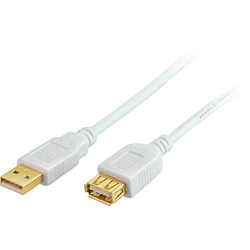 USB Verlängerung Kabel, A/A , HIGH SPEED, vergoldete Kontakte, USB 2.0, weiß 1.8m
