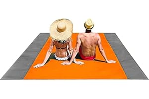 ISOPHO Beach Mat Picnic Blanket, Extra Large 210 x 200cm Beach blanket Waterproof Sandproof Water Resistant Picnic Blanket with 4 Fixed Nails, Essentials for Beach, Camping, Hiking & Picnic
