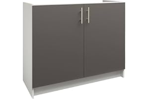 JD Greta Fixed Height 1000mm Kitchen Sink Base Cabinet Floor Unit (Without Worktop) – Dark Grey Matt