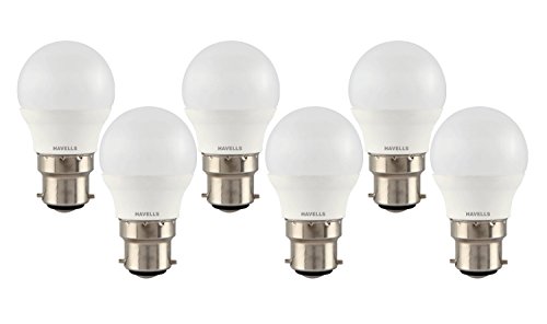 Havells LHLDERUEMK8X003PACKOF6 New Adore Base B22 3-Watt LED Bulb (Pack of 6, White)