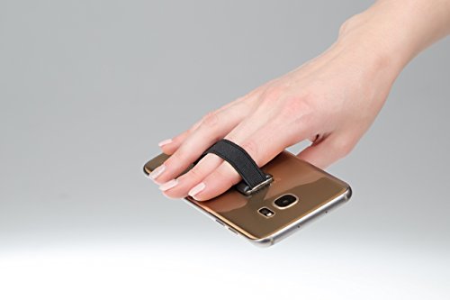 Sling Handyhalterung fÃ¼r Finger/Fingerhalterung Selfie Strap fÃ¼r Smartphone/Mehr Griff, mehr Reichweite und besser Handy halten durch feste Schlaufe aus Gummi (schwarz)