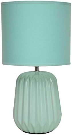Turquoise Fabric Shade Winola Table Lamp Made By Turquoise Ceramic Material