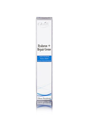 Hyaluron-Säure + Repair Gesichtscreme von Develle Premium Cosmetics | Hochdosierte Hyaluron Creme | Anti Aging Fluid | 50 ml Premium Kosmetik – Made in Germany – Anti-Aging-Pflege – Hyaluron-Creme – Tag und Nacht Pflege-Creme - 3