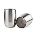Produktbild Sivaphe Reisebecher Kaffeetasse Weingläser Biergläser Edelstahl 2er Set Doppelwand Isolierte ohne Stiel Wein Bier Tassen mit Deckel Silber(12OZ, 350ML)-MEHRWEG