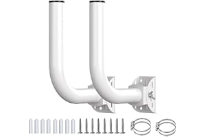 2st Universal Wireless Bridge Stracket Mount, 150 ° Justerbart Rostfritt Stål J-polväggmonterad Fäste för Utomhuspunkt Till Punkt AP-åtkomstpunkt Client Bridge CPE