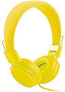 Headband Lightweight Stereo Foldable Headphones with Microphone and Remote Control Headband Headphones 3.5mm Cartoon Earphone Headset Dj Headphones (yellow)