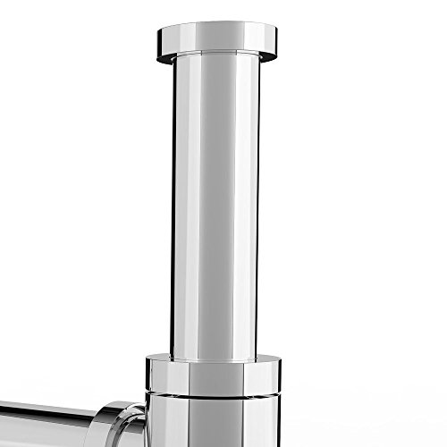 Siphon Ablaufgarnitur SN02 | mit Geruchsverschluss | inkl. Wandrosette | höhenverstellbar | Standard DIN-Anschlüsse | edel verchromt | Form: rund - 2