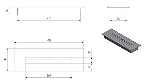 Ethanol brenner (L) mit sicherem Brennsystem, Edelstahl, 1,5 Liter, TÜV geprüft, - 4