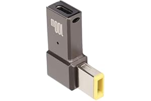 ASHATA Typ C żeński na Smukły Adapter Końcówki, 100 W 5A USB C żeńskie Wejście na Smukłą Końcówkę Prostokątny Konwerter Kabla ładującego PD do Laptopów do Lenovo