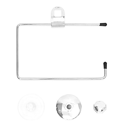 Relaxdays Toilettenpapierhalter ohne Bohren Toilettenpapier Halter aus Eisen mit Saugnapf Klopapierhalter zum Kleben Toilettenpapierhalterung für 1 Rolle Klopapier HxBxT: ca. 14 x 16 x 4 cm, silber - 8