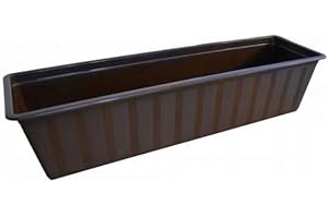 ‎FKL DESIGN HOME DECO FKL DESIGN Home Deco Plastikeinsatz für Pflanzkasten aus Serie D8 Blumenkübeleinsatz Kunststoff Einsatz Blumenkasten Hellbraun Dunkelbraun (Länge 60 cm, Dunkelbraun)