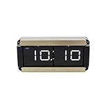 Moyi Flip Clock Klappzahlenuhr Retro Nostalgie Design Uhr XXL Anzeige Farbwahl Tischuhr Edelstahl 24 Stunden, Gold
