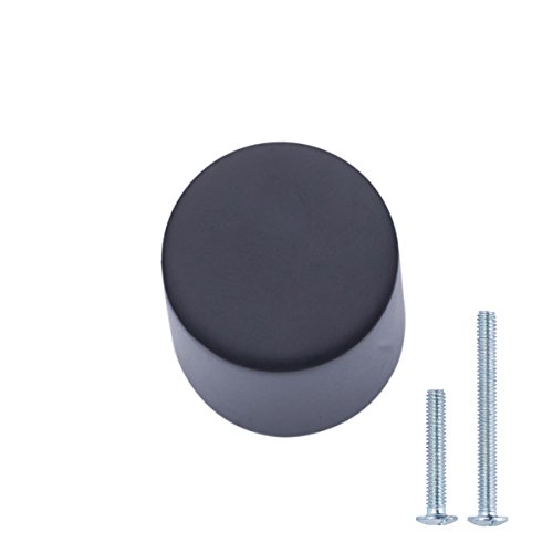 Preisvergleich Produktbild AmazonBasics - Schubladenknopf, Möbelgriff, Pfeifen-Optik, Durchmesser: 1,9 cm, Matt-Schwarz, 10er-Pack