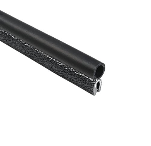 TRIM-LOK Trim Seal with Top Bulb - Fits 0.375" Bulb, 1/16" Edge, 3/8" Leg, 25 Feet Length - Flexible PVC Plastic Trim with EPDM Rubber Seal