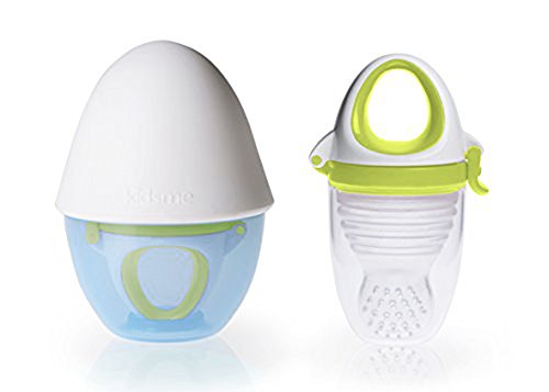 Kidsme Food Feeder Plus with Egg Silicone Grinder (Lime Green)