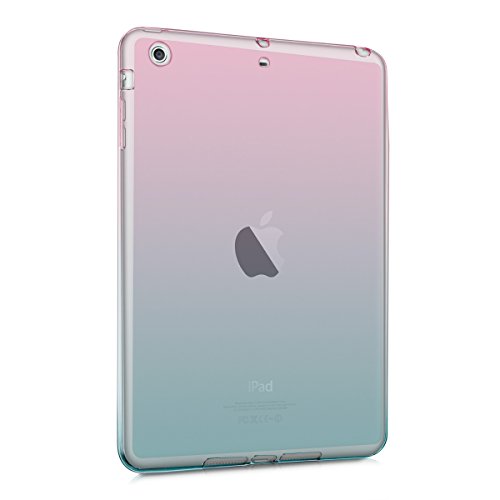 kwmobile Hülle für Apple iPad Mini 2 Retina / iPad Mini 3 – Case Handy Schutzhülle TPU Silikon für Tablet – Backcover Cover klar Pink Blau Transparent - 4
