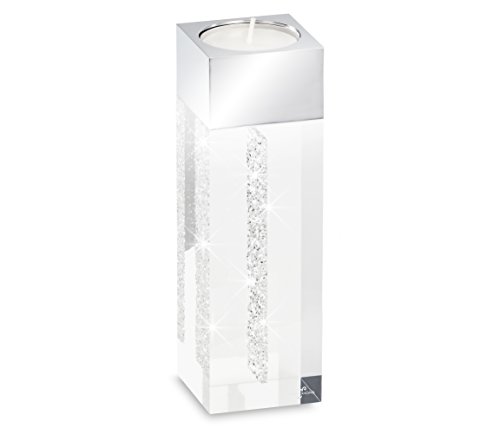 Modernes Teelicht Pylon klein mit SWAROVSKI ELEMENTS Kristallen – die besondere Tisch-Dekoration, Muttertags-Geschenk - 2