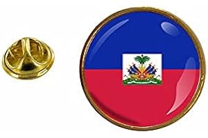 Akachafactory - Spilla con bandiera Haiti haitiano rotonda coccarda