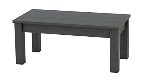 KR Decor MZ333 Mesa de Centro Rectangular, Negro Madera, 100x50x42.2 cm