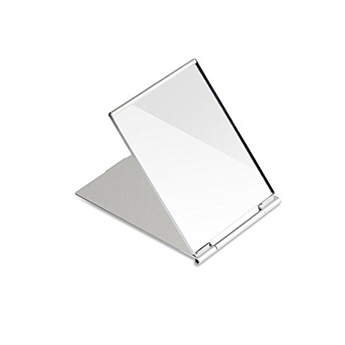 Frcolor Kleine Reise spiegeln Portable Faltung Spiegel kompakte Taschenspiegel für Camping rasieren und Make-up Silber