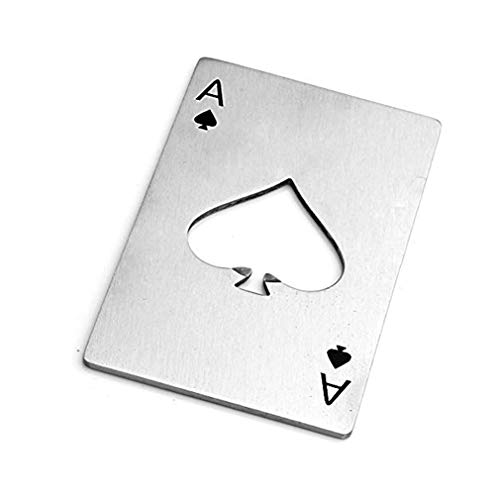 The Discovery Store 1 PCS Tarjeta de Crédito Abrebotellas Acero Inoxidable Vino Cerveza Soda Abridor de Bebidas Ace Poker Casino Abrebotellas Cocina Bar Herramienta por SamGreatWorld