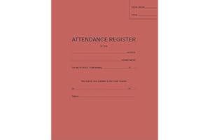 ABBEYSHAKE A4 school class attendance register book - red cover
