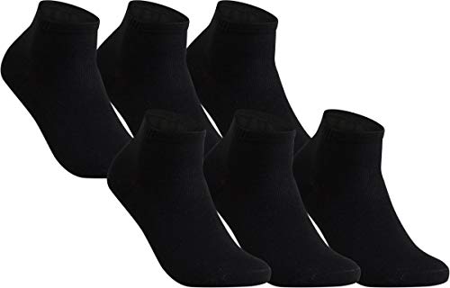 Vitasox 31071 Chaussettes basses en bambou, chaussettes sneakers unisexe sans couture 6 paires noires 47/50