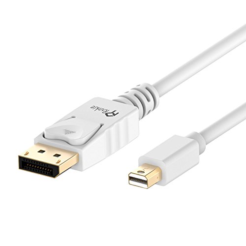 Mini DP auf DP Kabel, Rankie 1.8m Vergoldet MiniDP (Mini DisplayPort) to DP (DisplayPort) Kabel Cable 2K-Auflösung Bereit (Weiß) - R1105B