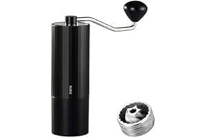 ELEPHANTNUM Hero Manual Coffee Grinder, Multi Grind Level for Espresso Maker French Press Chemex Moka Pot Hand Drip Pour Over Aeropress, Stainless Steel Conical Burr, Black