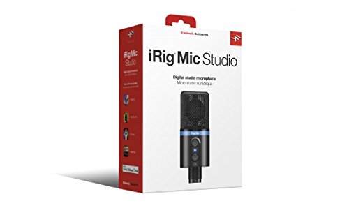IK Multimedia iRig Mic Studio Microfono a condensatore con diaframma largo per Android, iPhone, iPad, Mac e PC, Nero