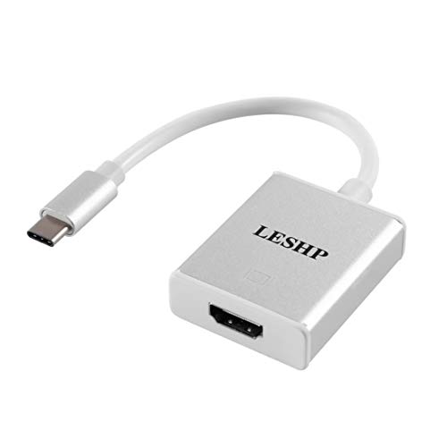 LESHP Adaptateur USB 3.1 de Type C à HDMI mâle à Femelle Adaptateur HDMI Type A avec étui en Aluminium Support 4K HDTV pour MacBook de 12 Pouces (ToGames)