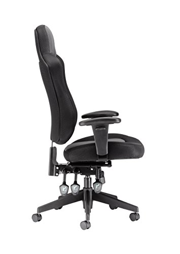 Chairs For Offices 140033GK Tall Person Heavy Duty Headrest Office Chair Seat Slide Seat Height 62cm Black Grey Free 3 day Delivery