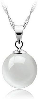 925 Silver Necklace with Opalite Moonstone Pendant