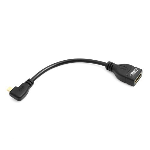 System-S Winkelstecker Micro-HDMI male auf Standard HDMI female Kabel Adapter 90 grad gewinkelt