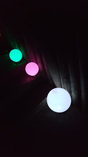 3 x LED Solarleuchte Gartenleuchte Kugelleuchte MARA mit Erdspieß Bodenleuchte Dekoration wahlweise umschaltbar zwischen LED kaltweiß und farbwechselnd (Durchmesser 20cm) - 6
