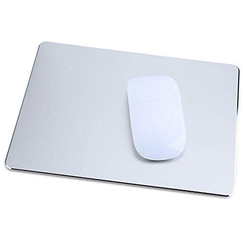 Alfombrilla para rat  n para videojuegos  base de goma antideslizante  superficie de aluminio para control r  pido y preciso  Compatible con cualquier Velocidad Dpi y cualquier rat  n l  ser   ptico de gamer o escritorio  color plateado