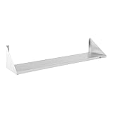 Wandmontage Royal Catering - Wandregal Wandbord (1 Fläche, 120 cm lang, 30 cm tief, Edelstahl + Befestigungsmaterial) Silber