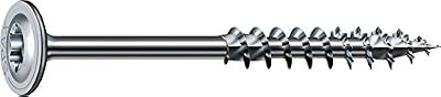 Spax Vis de construction en bois, 8,0 x 450 mm, 25 pièces, T Star Plus, tête à plateau, filetage partiel, 4CUT, WIROX A3J, 251010804505.
