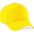 Listers Schoolwear Kids Plain Baseball Cap Girls Boys Childrens Hat School P.E. Summer Sun Hat 50 UPF Adjustable - Black - White - Red - Blue - Yellow