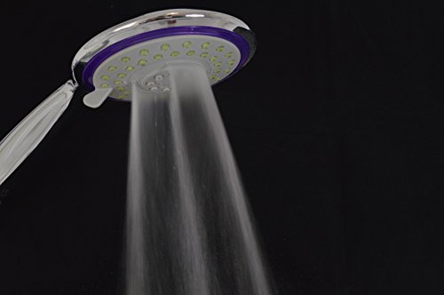 Puralux ECO 170 Purple – Wassersparender Duschkopf mit 3 Strahlarten. Das Venturiprinzip reichert das Duschwasser mit Sauerstoff an und sorgt so für ein erfrischendes Duscherlebnis mit einem dennoch kraftvollen Strahl & senkt dabei auch noch Wasser- und Heizkosten um bis zu 70% (jenach bestehenden Druckverhältnissen) - 4