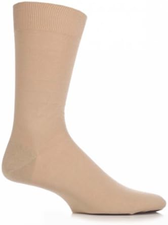 Mens 1 Pair Pantherella Plain 100% Cotton Lisle Socks In 5 Colours - 9-10 Mens - Light Khaki