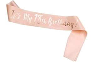 HOWAF Rose Gold 18th Birthday Sash for Girls 18th Birthday Decorations It’s My 18th Birthday Satin Sash 18th Birthday Gift 18th Birthday Accessories for Girls, One Size