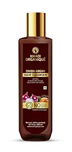 Khadi Organique Onion Argan Hair Cleanser Anti-frizz Protects With UV Rays Rejuvenates Hair Follicles 200 ML ( Pack of 1)