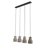 esszimmer lampen modern dimmbar ✔ Geeignet für: LED, QAZQA Design/Industrie/Industrial/Modern Esstisch/Esszimmer/Pendelleuchte/Pendellampe/Hängelampe/Lampe/Leuchte Hormigo Goblet 4-flammig beton/Innenbeleuchtung/Wohnzimmerlampe/Sch