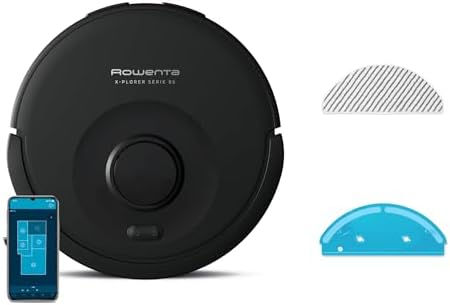 Rowenta X-Plorer Serie 85, Robot Aspirapolvere Potente con Navigazione Intelligente e Mappatura Permanente, Aspira e Lava con Spazzola Electro-Brush e Sistema Smart Aqua Power, RR87C5FE