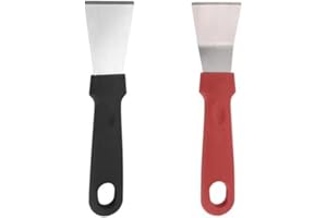 BESMRPG 2PCS Super Scraper Cleaning Kitchen Plastic Hand Metal Ideas Oven Scraper Tool for Removing Cooker Hob Oil Stains Grease Grime Frosting Fridge Ceramic Floor and Glass Window Paint Dirt Must Efficient
