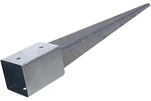 NAJDER Supporto per pali a spinta, manicotto a spinta Ancoraggio a terra per pali quadrati in legno 60x60 mm, lunghezza 750 mm, acciaio zincato a caldo, per il fissaggio a terra di pali in legno.