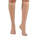 Produktbild Haokaini 1 Paar Kompressionsstrümpfe 23-32 mmHg offene Zehenstrümpfe Wadenmanschette für Reisen, Sportler X-Large beige